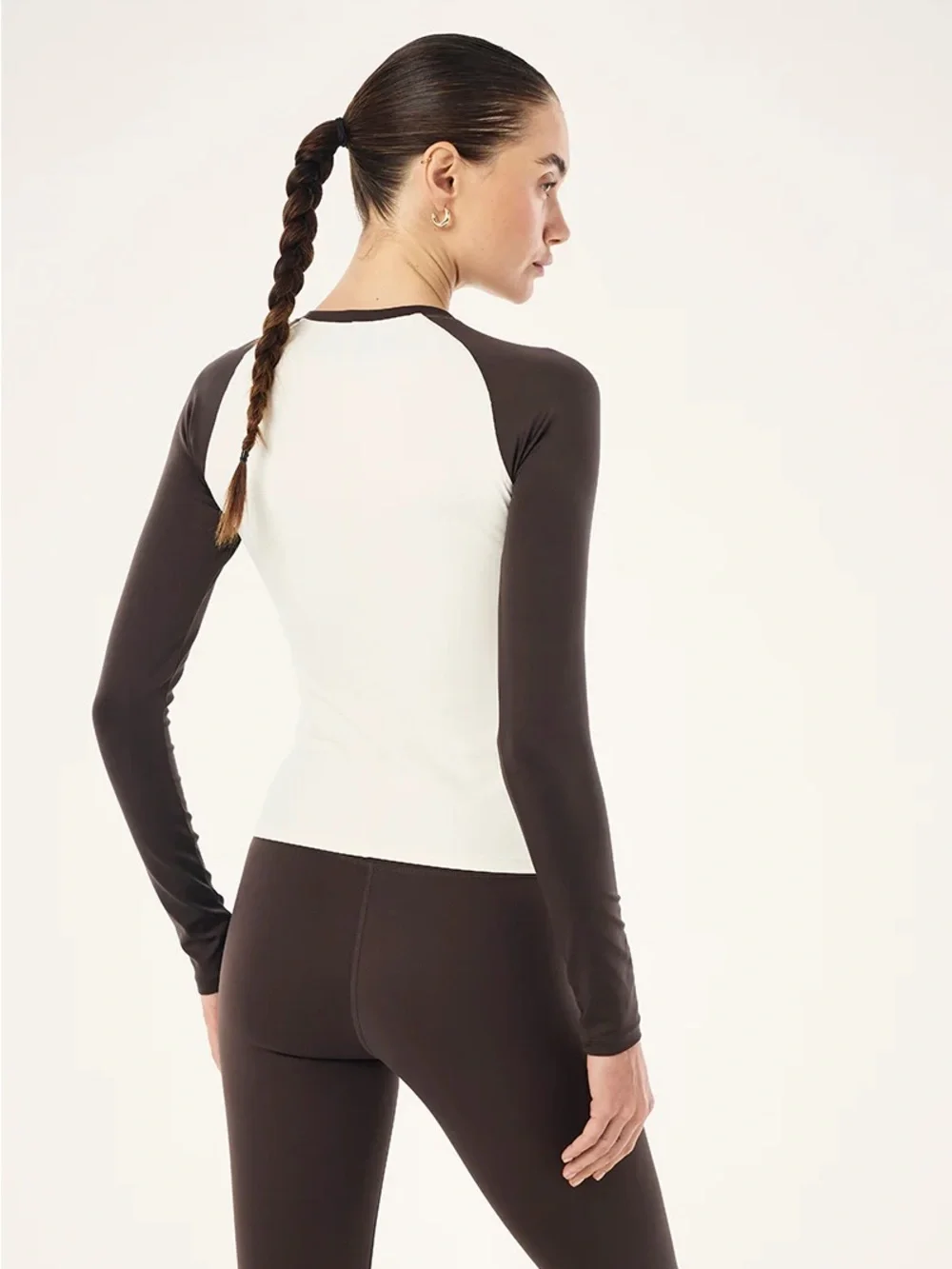 P.E Nation Signature Long Sleeve Top In Whisper White & Coffee new tags large - Picture 4 of 6
